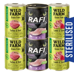 WILD FARM Premium Grain Free Turkey and Teal 400g - barība sterilizētiem kaķiem bez graudiem