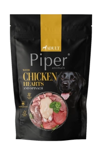 DOLINA NOTECI Piper suņiem ar vistas sirsniņām un spinātiem 500g