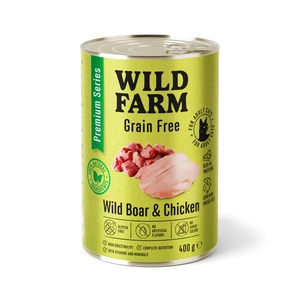 WILD FARM Premium Grain Free Wild Boar and Chicken 400g - barība kaķiem bez graudiem
