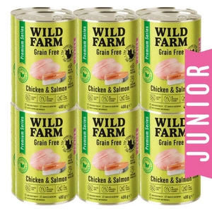 WILD FARM Premium Grain Free Chicken and Salmon Junior 400g - kaķēnu barība bez graudiem