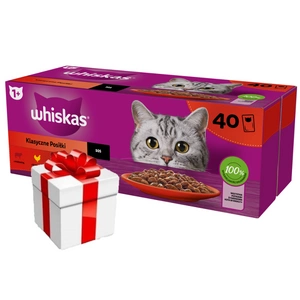 WHISKAS Adult Potrawka 40x85g Mājputnu garša - mitrā kaķu barība želejā (vistas, pīles, mājputnu, tītara) paciņā