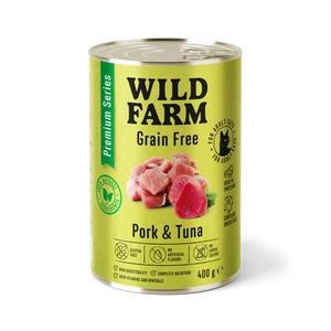 WILD FARM Premium Grain Free Pork and Tuna 400g - barība kaķiem bez graudiem