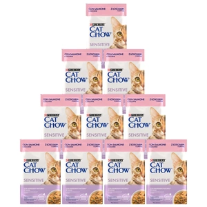 CAT CHOW Sensitive barība ar lasi un cukini mērcē 85g