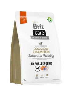 BRIT CARE Dog Hypoallergenic Izstāžu čempions laši un siļķes 3kg