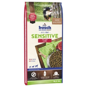 Bosch Sensitive Lamb & Rice, jēra gaļa un rīsi (jauna recepte) 15kg