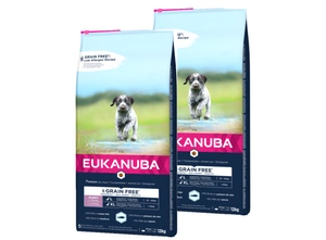 EUKANUBA Puppy&Junior Large Breeds Grain Free 2x12kg - 3% PIGIAU