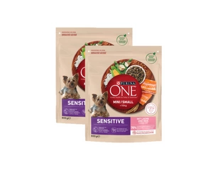 PURINA ONE Mini Delicate Salmon, rīsi - sausā barība suņiem - 2x800 g