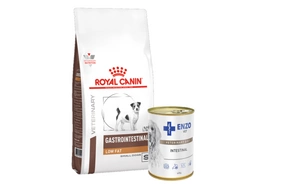 ROYAL CANIN Gastro Intestinal Low Fat Small Dog 1,5kg + ENZO VET Intestinal diēta suņiem ar jēra gaļu 400g