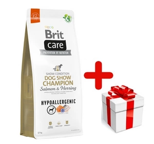 BRIT CARE Dog Hypoallergenic Izstāžu čempions laši un siļķes 12kg + SHAME FOR DOG