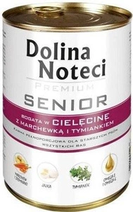 Dolina Noteci PREMIUM Senior teļa gaļa ar burkāniem un timiānu 400g x18