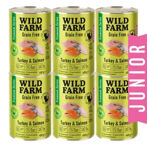 WILD FARM Premium Grain Free Turkey and Salmon Junior 400g - barība kaķēniem bez graudiem