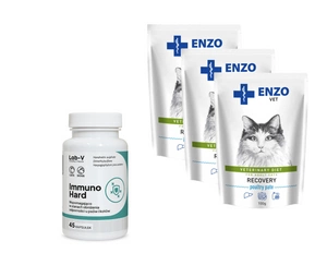 ENZO VET Recovery kaķiem 3x100g + LAB-V Immuno Hard 45 kapsulas