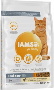 IAMS-sausā barība Vitality Indoor pieaugušiem un vecākiem kaķiem, bez mājām, vistas 10kg