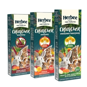 HERBEE grauzējs grauzējiem un trušiem 115g augļi un dārzeņi ar pienenēm