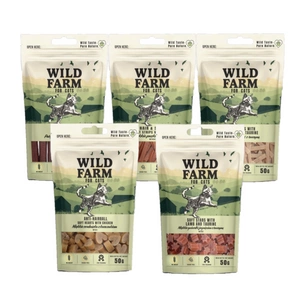 WILD FARM liellopa gaļas pīrādziņi ar taurīnu 50g kaķu našķi