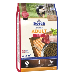 Bosch Adult Lamb & Rice, jēra gaļa ar rīsiem (jauna recepte) 3kg