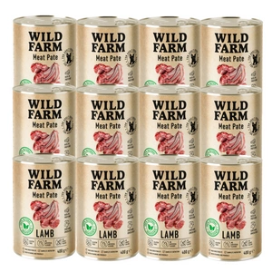 Wild Farm pastētes jēra gaļa 400g bez glutēna suņu barība