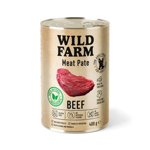 WILD FARM Patē liellopu gaļa 400g bezglutēna barība suņiem