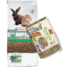 VERSELE-LAGA Cuni Adult Complete 8 kg barības trušiem + VITAPOL Grauzēju siens 250g