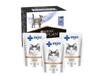 PURINA PVD FortiFlora Cat 30 paciņas + 3x ENZO VET urīns ar vistas gaļu mērcē 100g