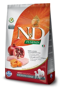 Farmina N&amp;D Pumpkin Grain Free suņu VISLE UN POMEGRANĀTS ADULT MEDIUM &amp; MAXI 12kg
