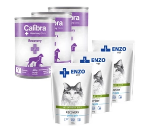 Calibra Veterinary Diets Recovery Dog/Cat 3x400g + ENZO VET Recovery Cats 3x100g