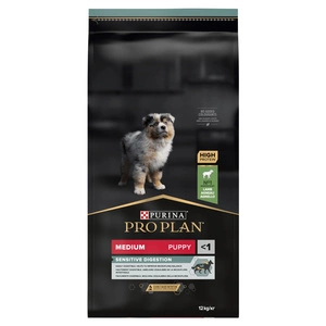 Purina Pro Plan Medium Puppy Sensitive Optidigest, jēra gaļa un rīsi 12kg