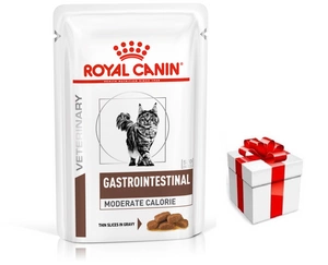 ROYAL CANIN Gastro Intestinal Moderate Calorie GIM 35 12x85g maisiņš (mērce) + STAGMENA KATEI
