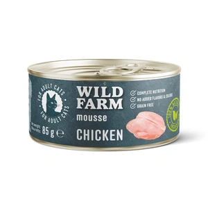 WILD FARM Mousse Chicken 85g - putas kaķiem bez graudiem