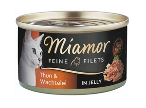 Miamor Feine Filets in jelly - mitrā kaķu barība ar tunci un olu 100g bundža