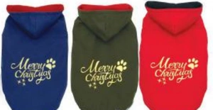 Blusu suņu jaka Priecīgus Ziemassvētkus Sarkana S