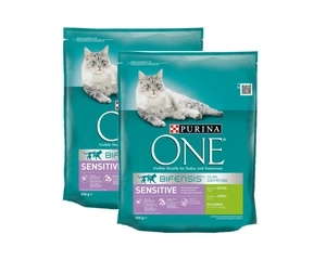Purina One Cat Sensitive tītara barība kaķiem 2x800g