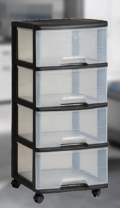 "Curver uzglabāšanas plaukts (4 x 20 l), melns