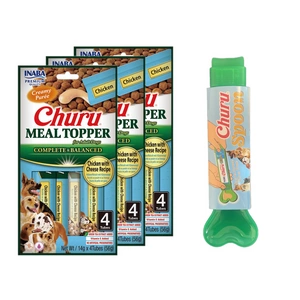 INABA Suņu barības piedeva vistas gaļa ar sieru 4x14 (56g)