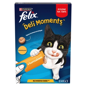 Felix Deli Moments Krēmveida uzkodas kaķiem ar vistas gaļu 4x10g