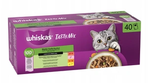 WHISKAS TASTY MIX kaķu barība Chef's choice in sauce 40 x 85 g