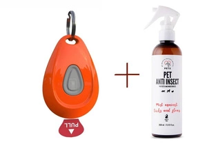 Inmoless ultraskaņas atbaidīšanas līdzeklis pret blusām un ērcēm mājdzīvniekiem Inmoless Pet - oranžs + PETS ANTI INSECT