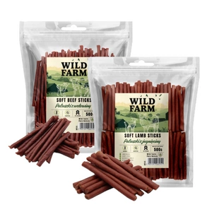WILD FARM jēra gaļas nūjiņas 500g suņu našķi
