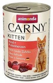 ANIMONDA Cat Carny Kitten garša: liellopa, tītara sirds 400g x6
