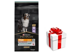 PRO PLAN Sensitive Digestion Suaugušo barība suņiem, bagāta ar tītaru 12kg + DOG FEED