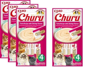 INABA Churu tunča un garneļu garšas kārums kaķiem 4x14g