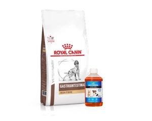 ROYAL CANIN Fibre Response kuņģa un zarnu trakta produkti suņiem 2kg + LAB V Laša eļļa suņiem un kaķiem 500ml