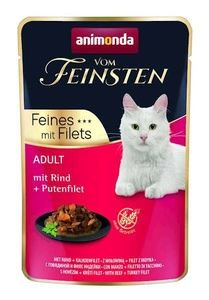 ANIMONDA Cat Vom Feinsten Adult Liellopu gaļas + tītara fileja 85g paciņa