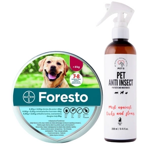 BAYER Foresto apkakle suņiem virs 8kg + PETS ANTI INSECT 250ml