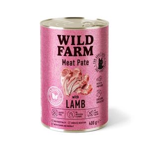 WILD FARM Pastēte ar jēra gaļu 400g - bezglutēna barība kaķiem