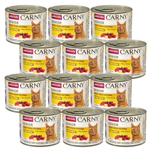 ANIMONDA Cat Carny Senior garša: vistas ar sieru 200g x12