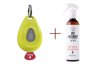 Inmoless ultraskaņas atbaidīšanas līdzeklis pret blusām un ērcēm mājdzīvniekiem Inmoless Pet - Dzeltens + PETS ANTI INSECT