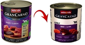 ANIMONDA Grancarno Pieaugušo suņu garša: liellopu gaļa + jēra gaļa 800g x12