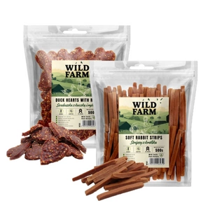 WILD FARM trušu strēmelītes 500g suņu našķi
