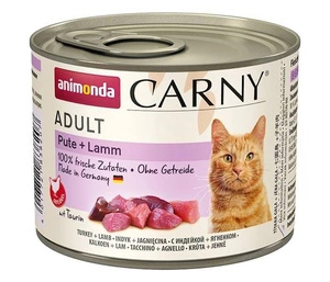 ANIMONDA Cat Carny Adult garša: tītars, jēra gaļa 200g x6